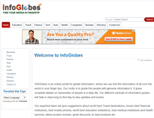 Tablet Screenshot of infoglobes.com